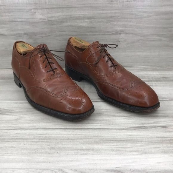 Florsheim Oxfords Men\'s 10.5 B Brogue Brown Leather Wingtip Dress Shoes main image 9